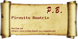Pirovits Beatrix névjegykártya